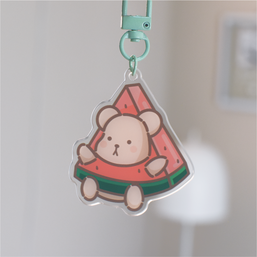 Watermelon Taro Acrylic Keychain
