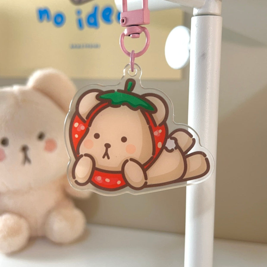 Strawberry Taro Acrylic Keychain