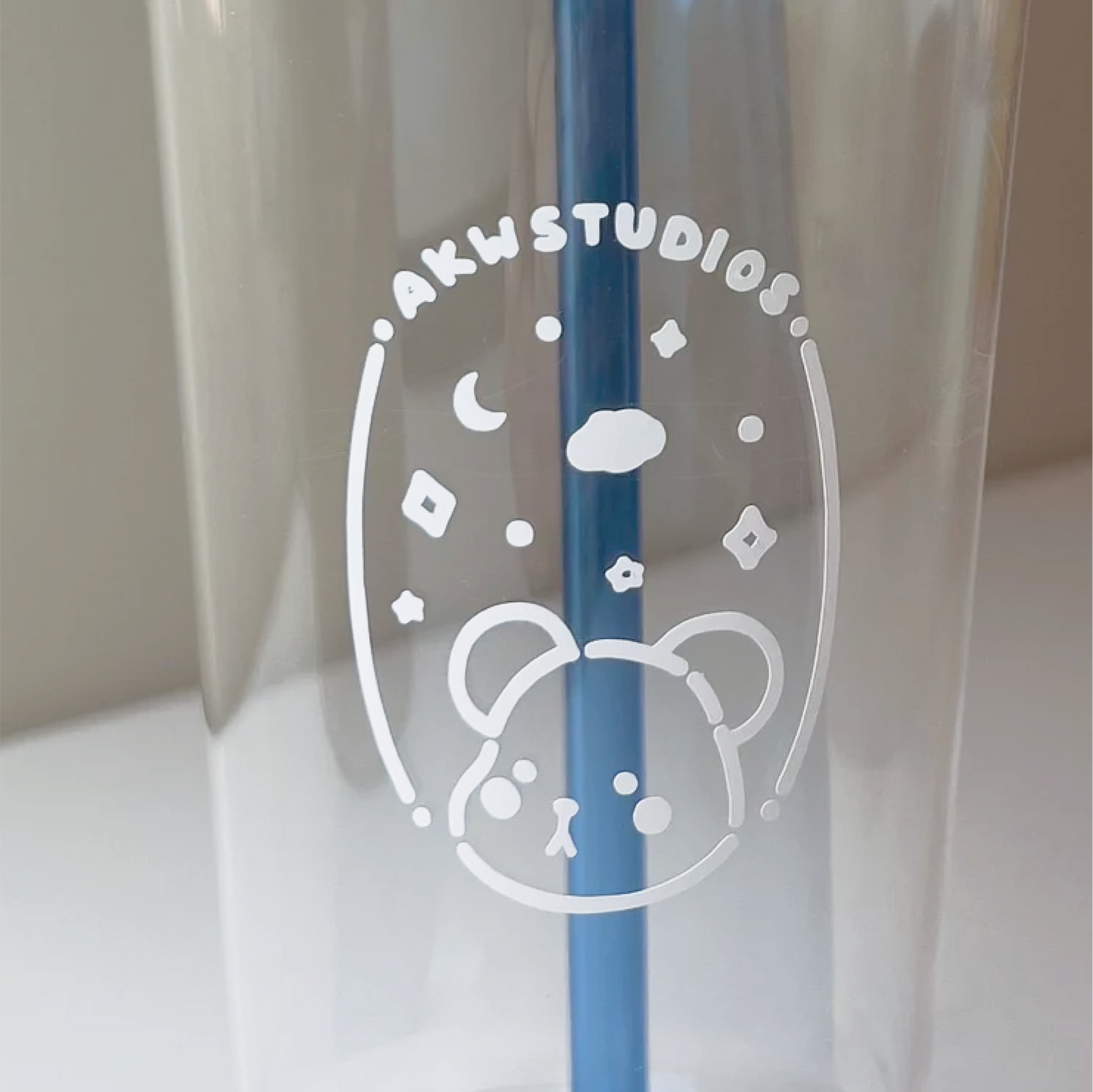 Starry Night Reusable Cup with Straw Set