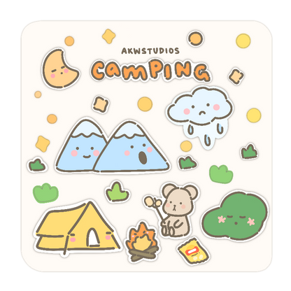 Camping Taro Sticker Sheet