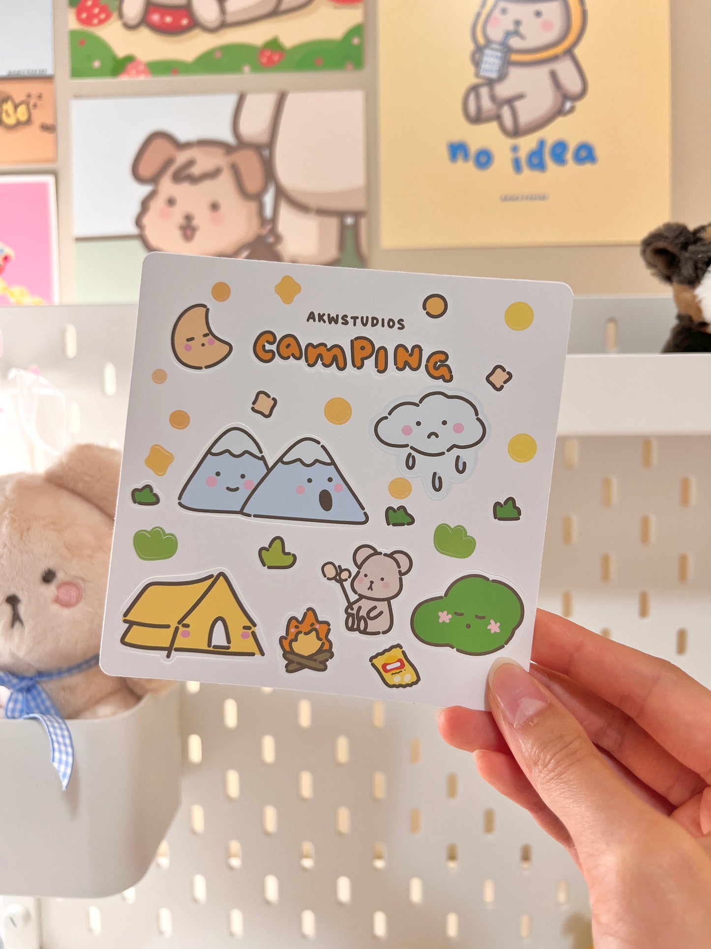 Camping Taro Sticker Sheet