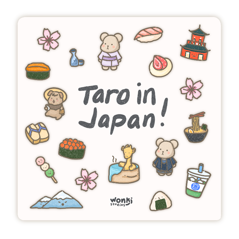 Taro in Japan Sticker Sheet